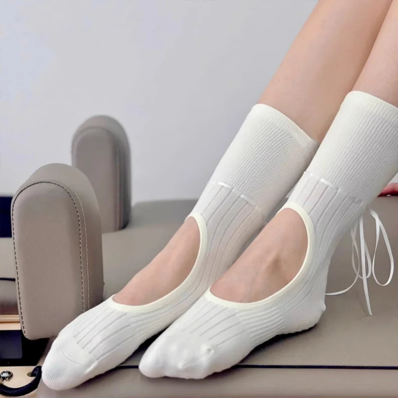 Pilates Yoga Youtube - Mode femmes Yoga chaussettes rubans exposés
