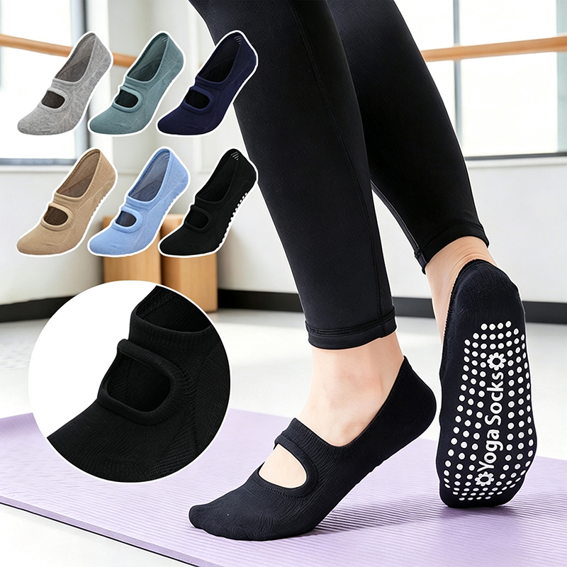 Pilates Yoga Sport - Chaussettes de yoga antidérapantes sans talon