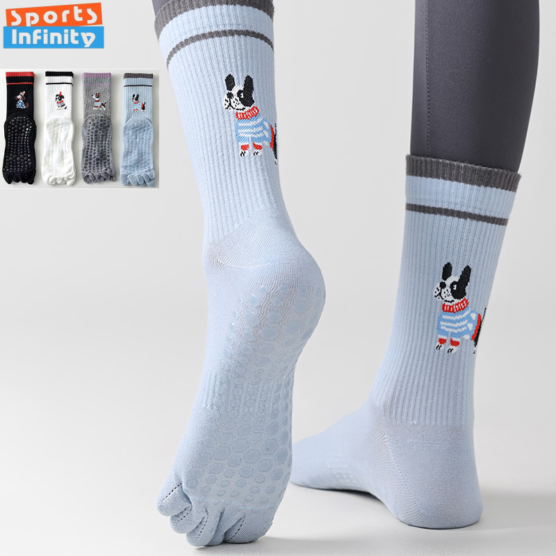 Pilates Yoga Sport - Chaussettes de Yoga imprimées chien mignon,