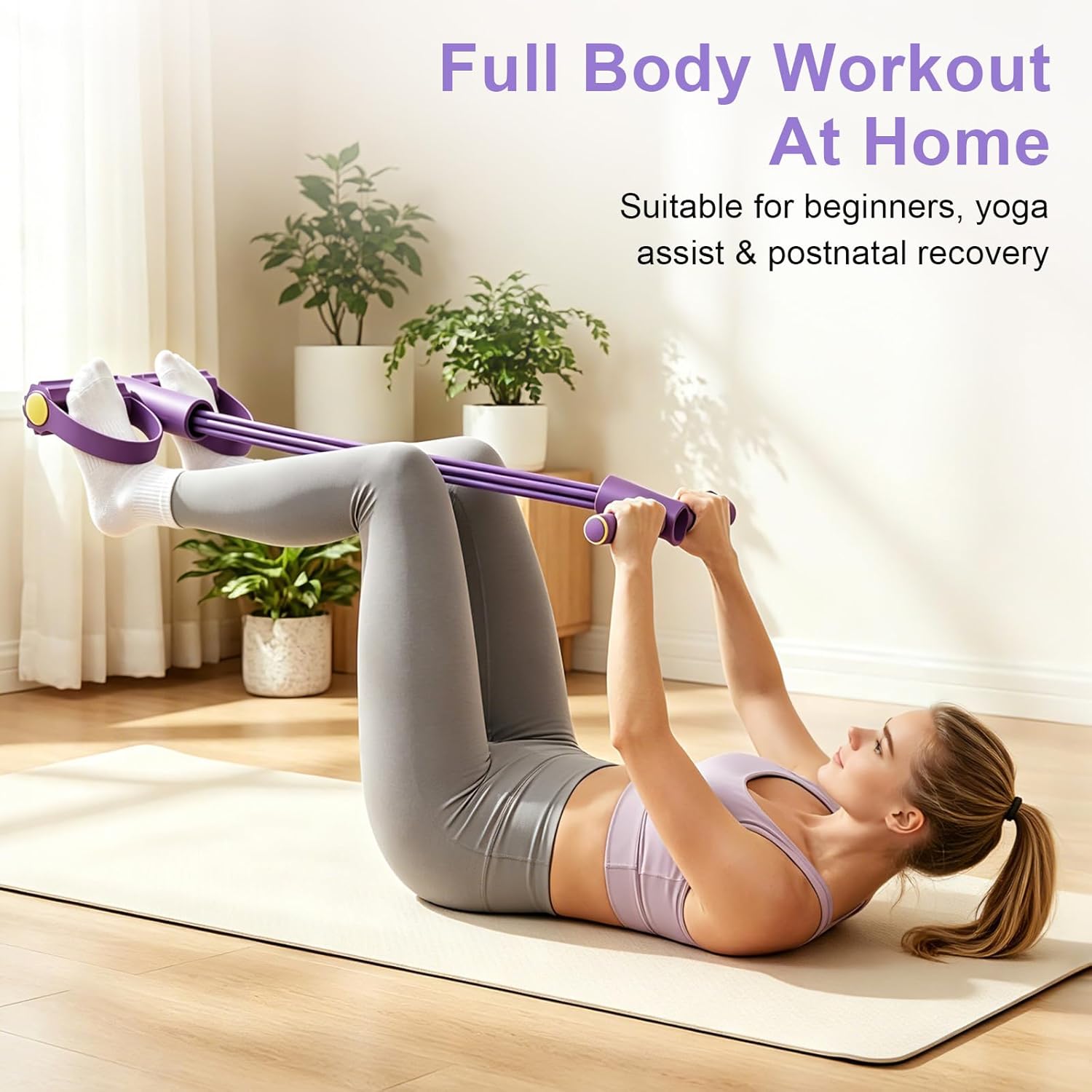 Pilates Yoga Board - Bande de résistance à 4 tubes,