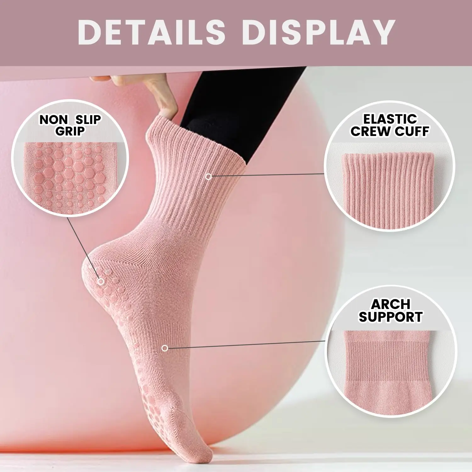 4 paires de chaussettes de yog - Pilates & Yoga Unleashed Studio Tuckahoe avis et prix